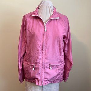 Eddie Bauer Women Windbreaker Pink Zip Up Zip Pockets Size M